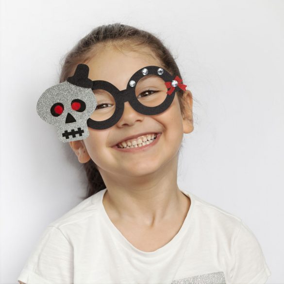Halloween-i party szemüveg - csillogó koponya