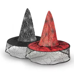  Halloween-i boszorkány kalap - 2 szín - poliészter - 38 cm