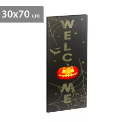   Halloween-i LED-es hangulatkép - fali akasztóval, 2 x AA, 30 x 70 cm