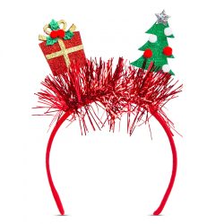   Karácsonyi hajráf - piros - ajándék, karácsonyfa - 20 cm