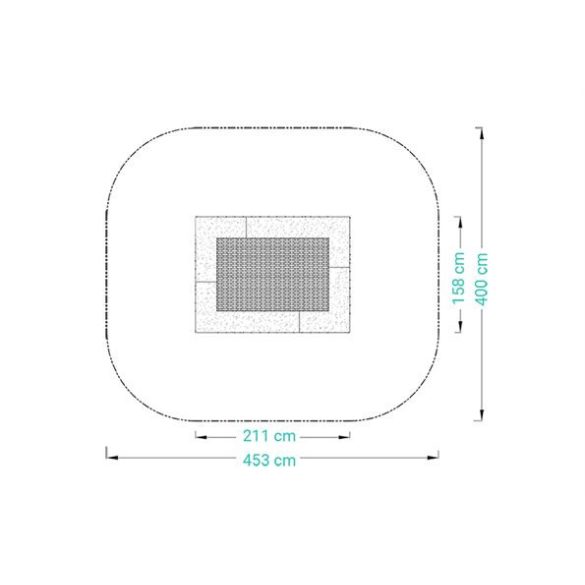 Közterületi játszótér - Trambulin téglalap alakú 100x153 cm ugrófelülettel