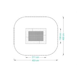   Közterületi játszótér - Trambulin téglalap alakú 100x350 cm ugrófelülettel