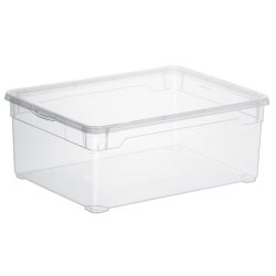   ROTHO Clearbox 10 literes műanyag tároló doboz fedéllel - átlátszó