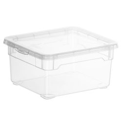   ROTHO Clearbox 2 literes műanyag tároló doboz fedéllel - átlátszó