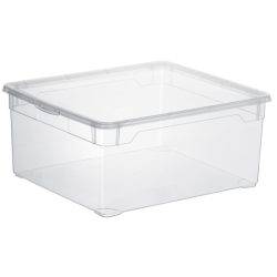   ROTHO Clearbox 18 literes műanyag tároló doboz fedéllel - átlátszó