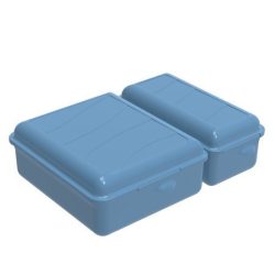   ROTHO Snack Fun 1,05 + 0,55 literes műanyag, két rekeszes ételtartó doboz - kék