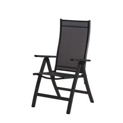  SUN GARDEN LONDON állítható alumínium kerti szék - antracit/fekete