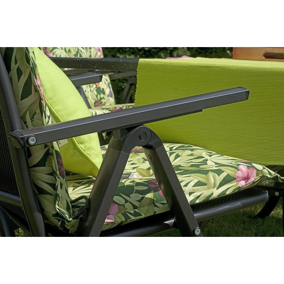 SUN GARDEN LONDON állítható alumínium kerti szék - antracit/fekete