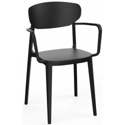 MARE műanyag kartámaszos kerti szék - Fekete