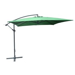 8080 függő napernyő, hajtókarral - zöld - 270 x 270 cm