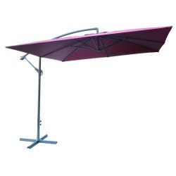   8080 függő napernyő, hajtókarral - bordó - 270 x 270 cm - vízálló
