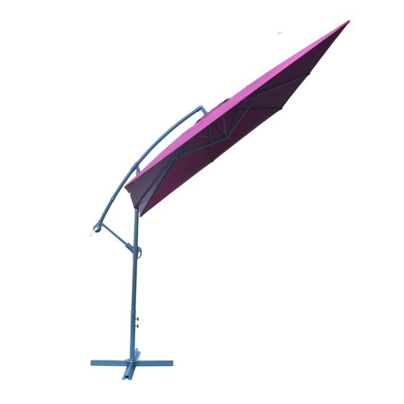 8080 függő napernyő, hajtókarral - bordó - 270 x 270 cm - vízálló
