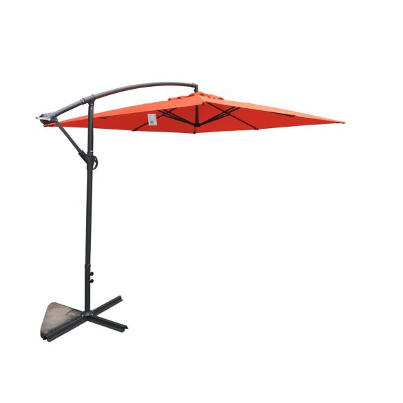 8080 függő napernyő, hajtókarral - terrakotta - 270 x 270 cm - vízálló
