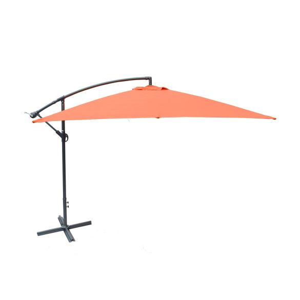 8080 függő napernyő, hajtókarral - terrakotta - 270 x 270 cm - vízálló