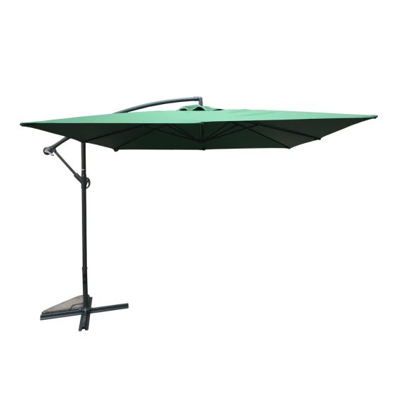 8080 függő napernyő, hajtókarral - zöld - 270 x 270 cm - vízálló