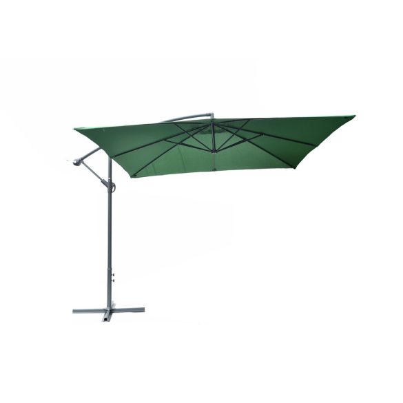8080 függő napernyő, hajtókarral - zöld - 270 x 270 cm