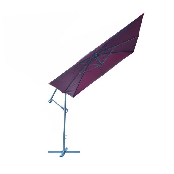 8080 függő napernyő, hajtókarral - bordó - 270 x 270 cm