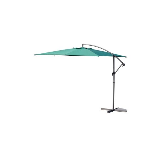 8080 függő napernyő, hajtókarral - zöld - ø 350 cm