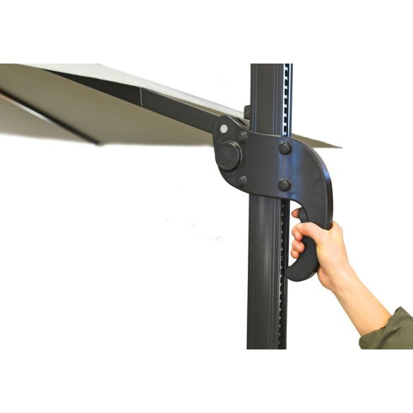 CANTIELVER függő napernyő, hajtókarral - grafit - 270 x 270 cm
