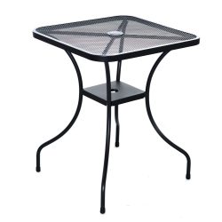 ZWMT-60 fém kerti asztal napernyőlyukkal -  fekete