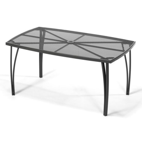 ZWMT-24 fém kerti asztal napernyőlyukkal - fekete