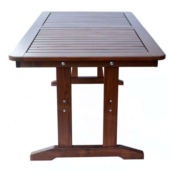 ANETA fenyőfából készült kihúzható, lakkozott kerti asztal