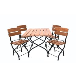   WEEKEND SET összecsukható kerti asztal, 120 cm, 4 db kerti székkel