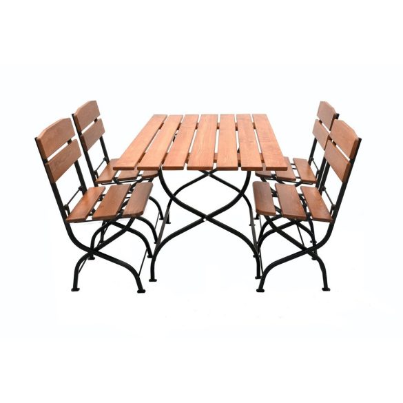 WEEKEND SET összecsukható kerti asztal, 120 cm, 4 db kerti székkel