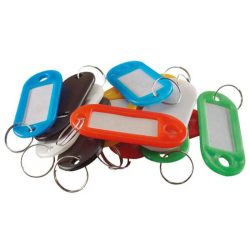 Kulcscimke 12db, színes műanyag; címke hellyel