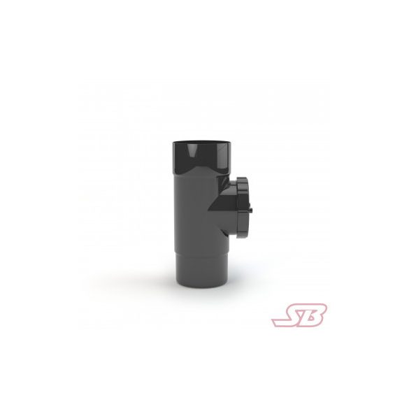 Műanyag ereszcsatorna 150/110 lefolyócső tisztító idom – Antracit, UV- és időjárásálló