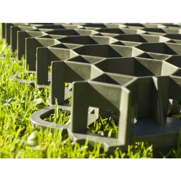 Műanyag, zöld gyeprács, 49,2cm x 49,2 cm, 4cm magas