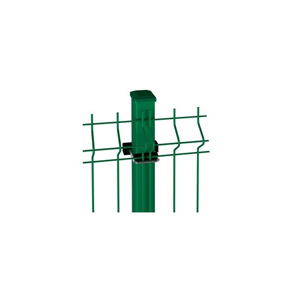 ROZSDAMENTES RÖGZÍTŐ BILINCS - 60X40 MM-ES OSZLOPHOZ / FEKETE VAGY ZÖLD MŰANYAG RÉSZEKKEL (FEM210)