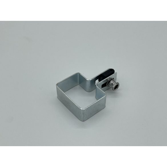 LEMEZES ÁTÖLELŐ BILINCS, MŰANYAG BETÉTTEL - 60X40 MM-ES OSZLOPOKHOZ / HORGANYZOTT VAGY PVC / Vég bilincs - Horganyzott (FEM213)