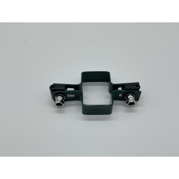 LEMEZES ÁTÖLELŐ BILINCS, MŰANYAG BETÉTTEL - 60X40 MM-ES OSZLOPOKHOZ / HORGANYZOTT VAGY PVC/ Köztes bilincs - PVC (zöld) (FEM212)