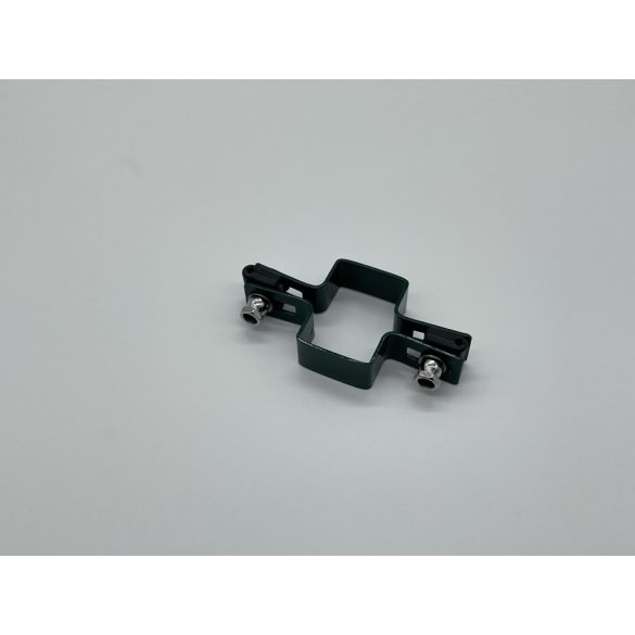 LEMEZES ÁTÖLELŐ BILINCS, MŰANYAG BETÉTTEL - 60X40 MM-ES OSZLOPOKHOZ / HORGANYZOTT VAGY PVC/ Köztes bilincs - PVC (zöld) (FEM212)