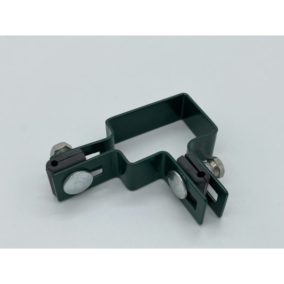 LEMEZES ÁTÖLELŐ BILINCS, MŰANYAG BETÉTTEL - 60X40 MM-ES OSZLOPOKHOZ / HORGANYZOTT VAGY PVC/ Sarok bilincs - PVC (zöld) (FEM211)