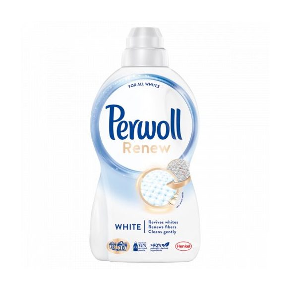 Perwoll folyékony mosószer 18 mosás, 0,990 L fehér ruhához (fehér)