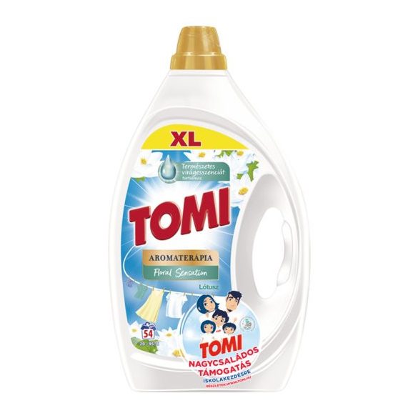 Tomi folyékony mosószer 54 mosás, 2,43 L fehér ruhához Bali Lótusz