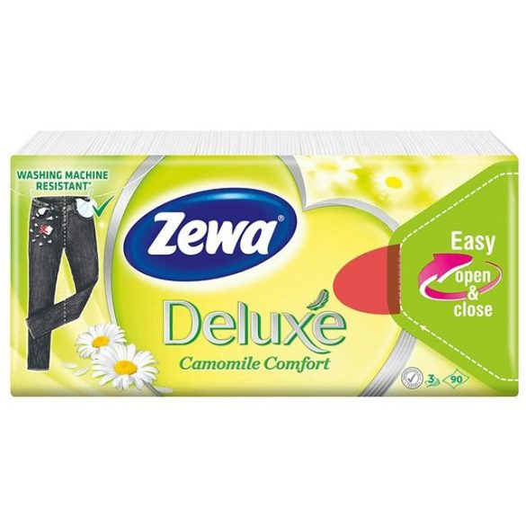 Zewa Delux papírzsebkendő 3r.90db Camomile