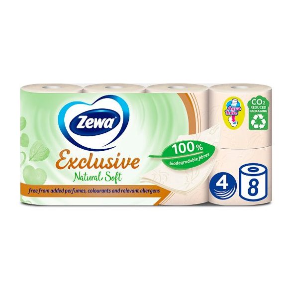 Zewa WC papír (Toalettpapír) Exclusive 4 rétegű 8 tekercses Natural Soft