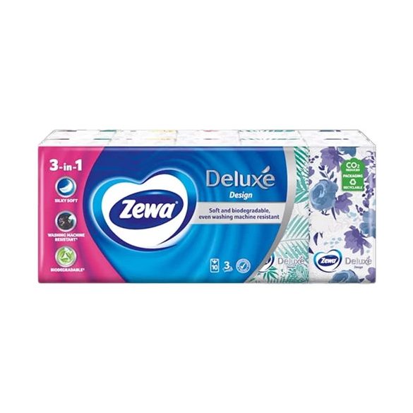 Zewa Delux paírzsebkendő 3r. 10x10db Design
