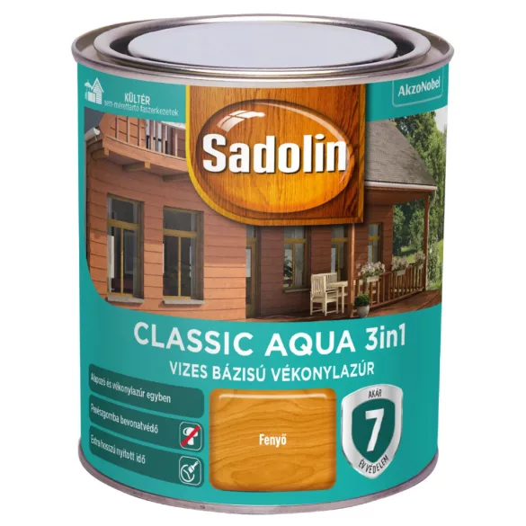 Sadolin Classic Aqua 0,75l UV álló vékonylazúr - fenyő