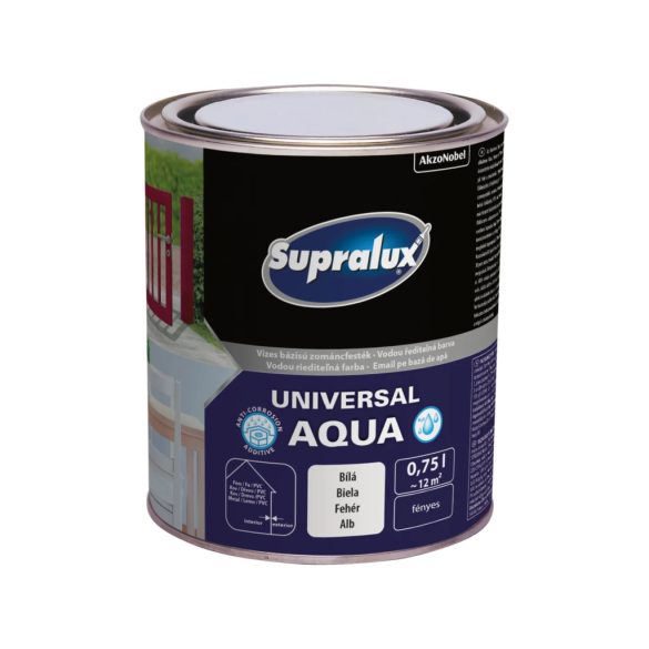 Supralux universal Aqua zománc festék 2,5l - fehér
