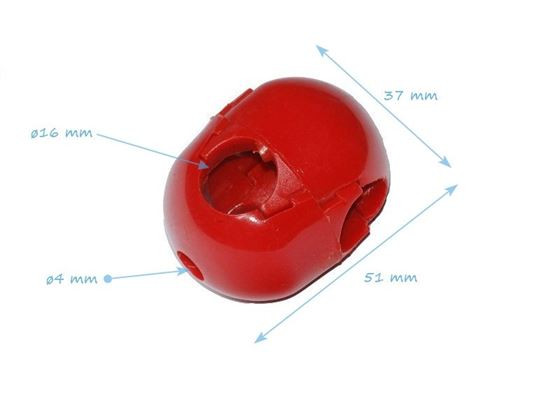 Kötélcsomópont - Gömb 2 db-s piros